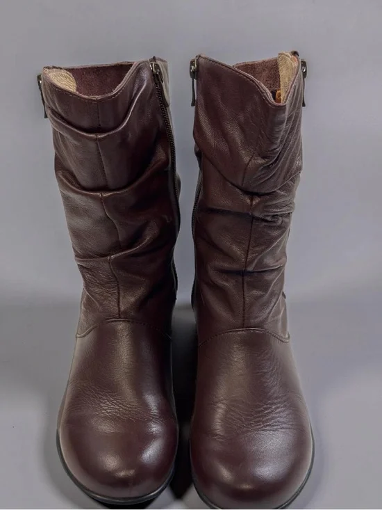 Alegria Ivy-642 Mid-Calf Brown Leather Boots - Picture 7 of 9